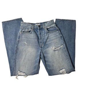 Cello Women's 1 Super High Rise Dad Jeans Button Fly Distressed Denim Y2K Excell